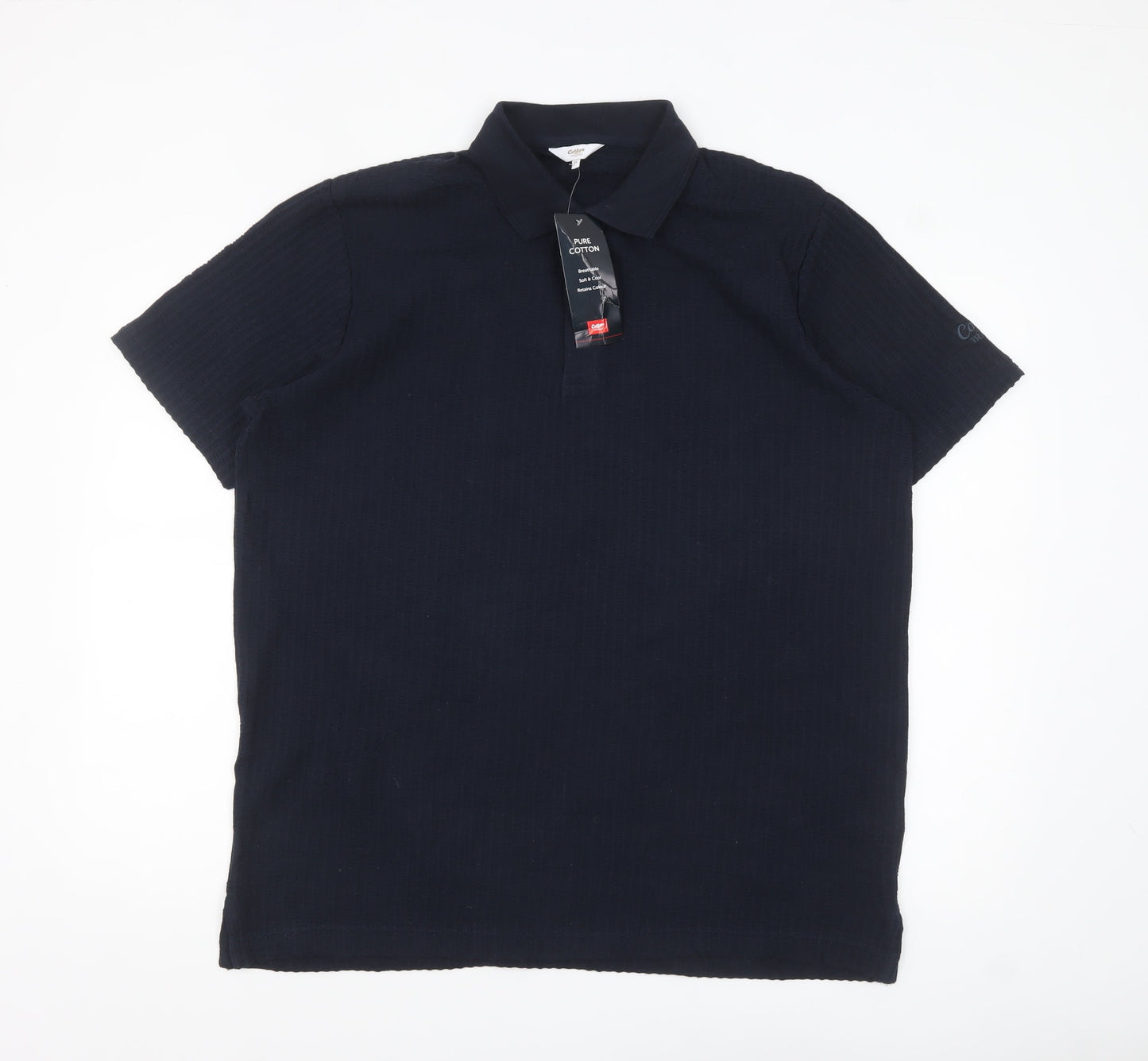 Cotton Traders Men's Blue Pure Cotton Short Sleeve Polo Shirt XL