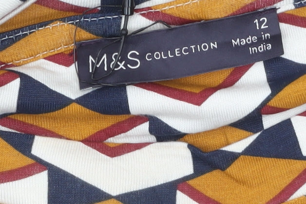 Marks and Spencer Womens Multicoloured Geometric Tunic Blouse Size 12