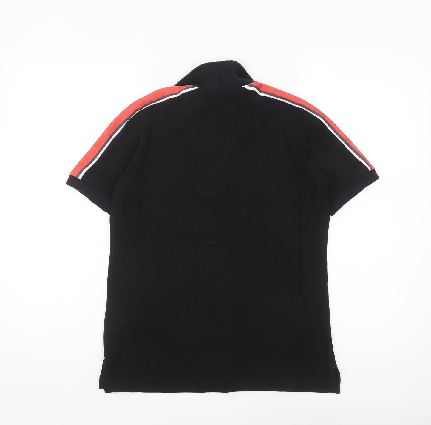 Macron Womens Black WRU Polo Shirt XS Short Sleeve Cotton Blend