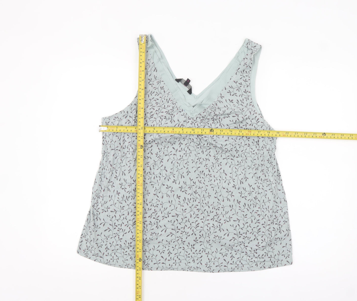 Jasper Conran Women’s Blue Floral Viscose Camisole Tank Top Size 18
