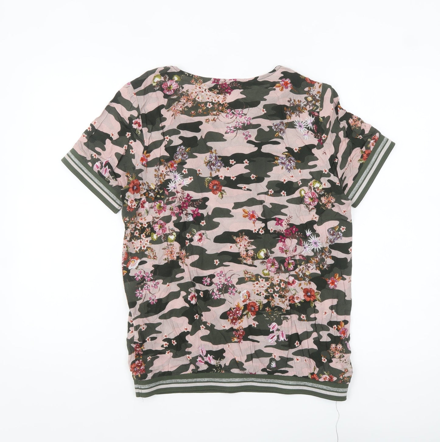 Geisha Women's Multicoloured Camouflage Floral Polo Shirt Size S