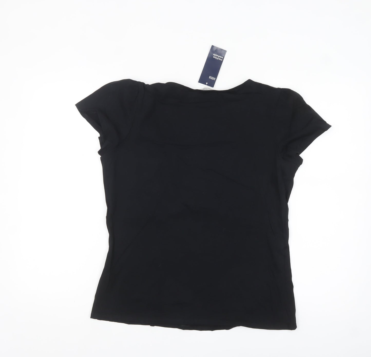 Marks and Spencer Womens Black Sequin V-Neck Blouse UK 16