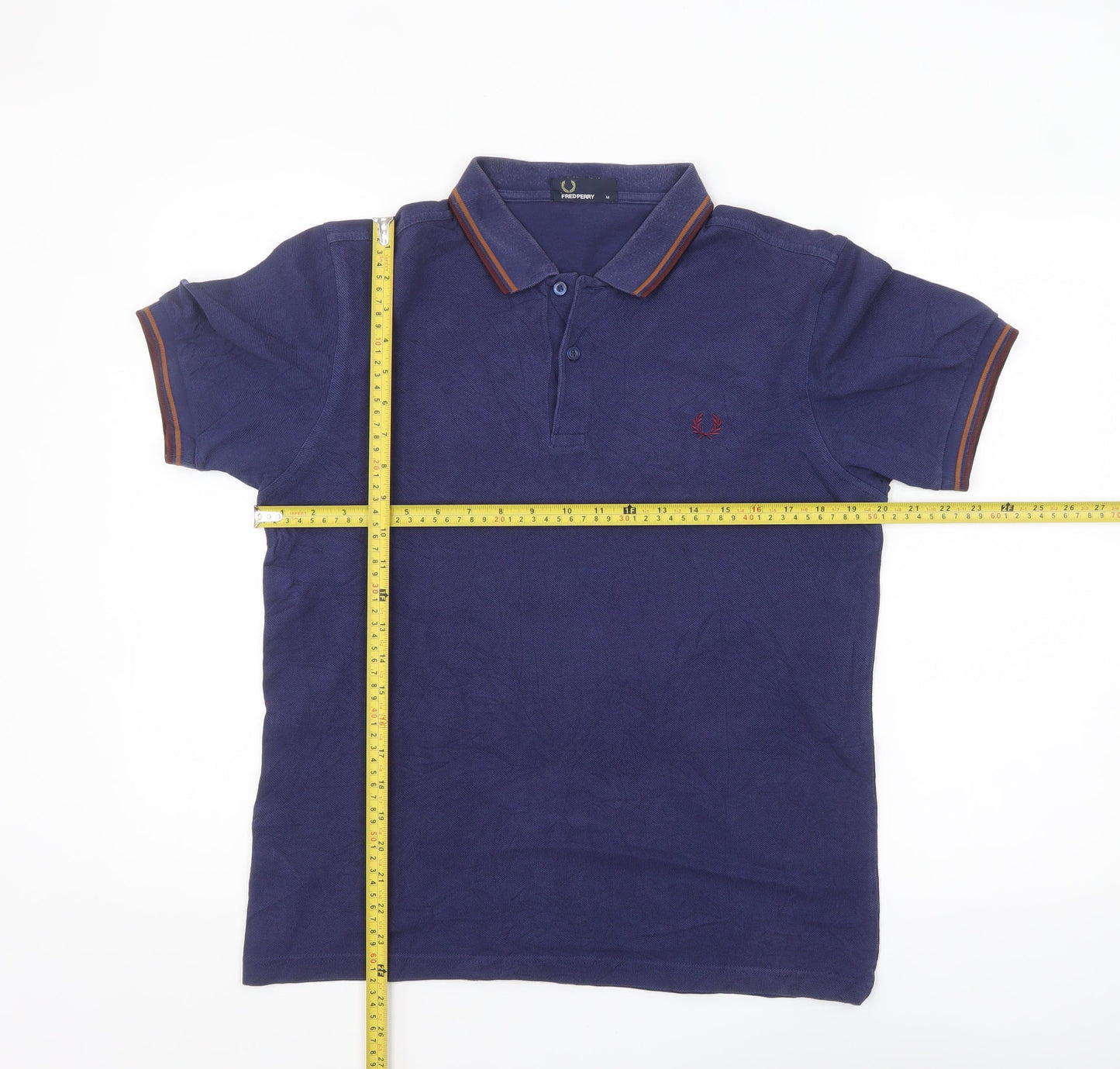 Fred Perry Men's Blue Regular Fit Cotton Polo Shirt M