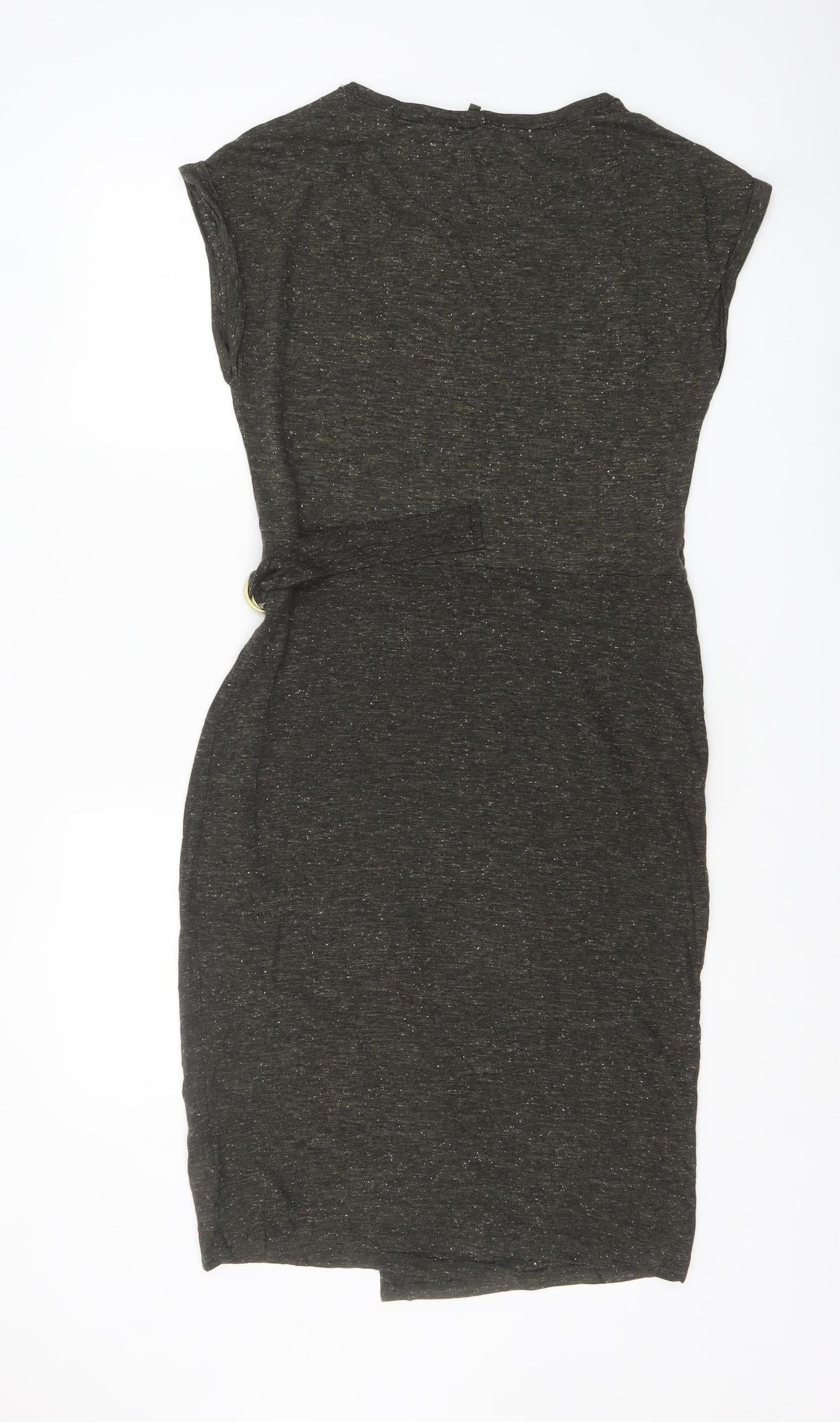 Next Women’s Brown Sleeveless Wrap Dress Size 8 Belted Jersey