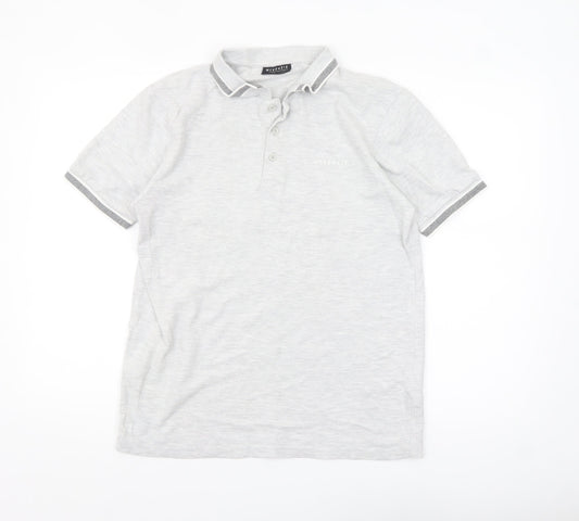 McKenzie Men's Grey Cotton Blend Short Sleeve Polo Shirt M