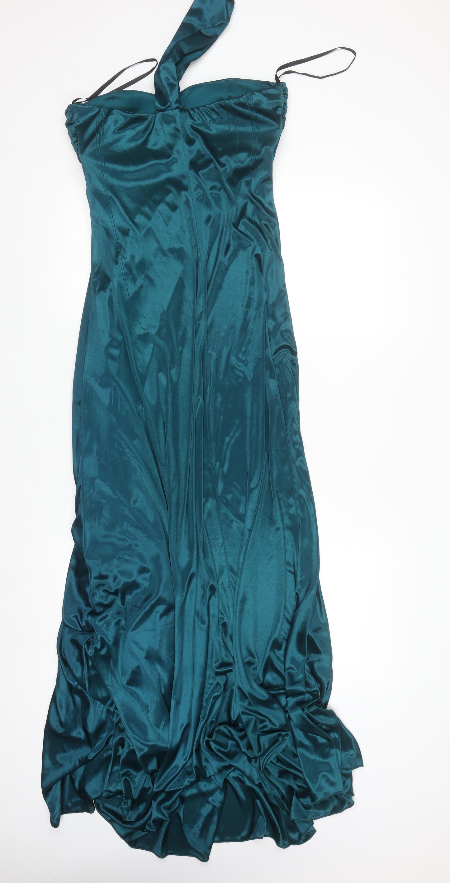 Windsor Women’s Green Halter Maxi Satin Formal Dress Size 12-14