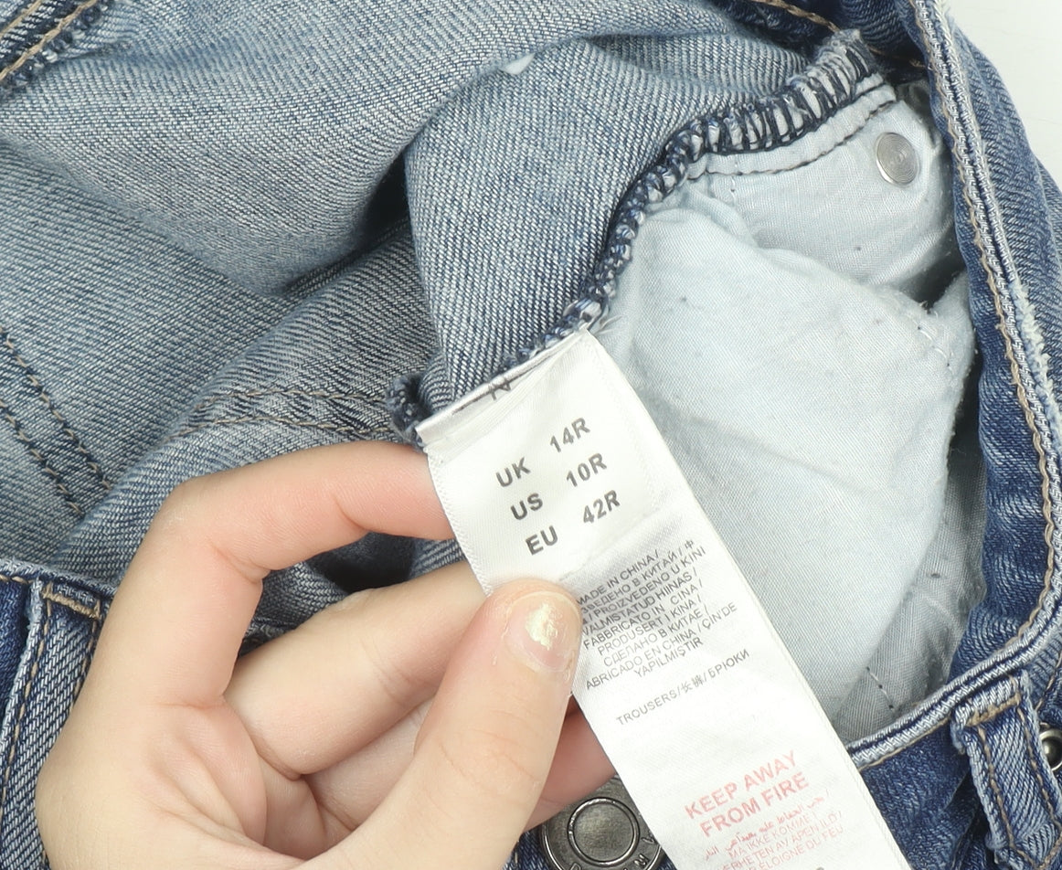 Simply Be Women Blue Size 14 Slim Boyfriend Distressed Jeans