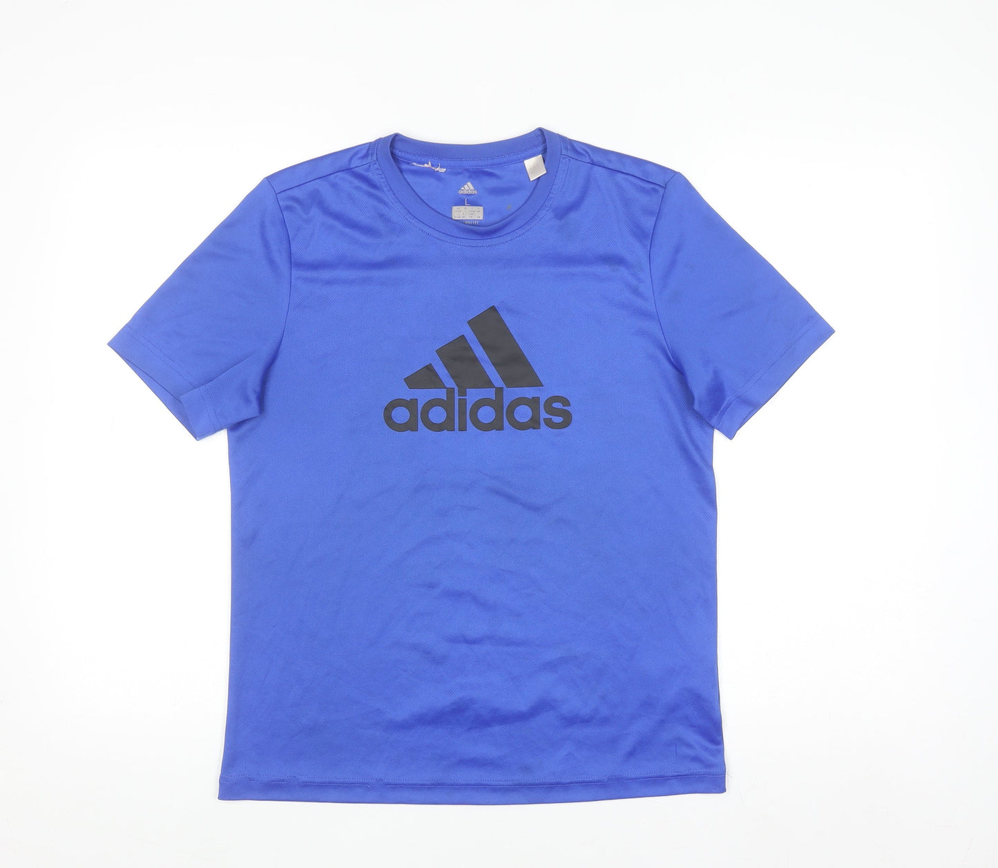 Adidas Blue Boys L Climalite Sports T-Shirt Activewear Top