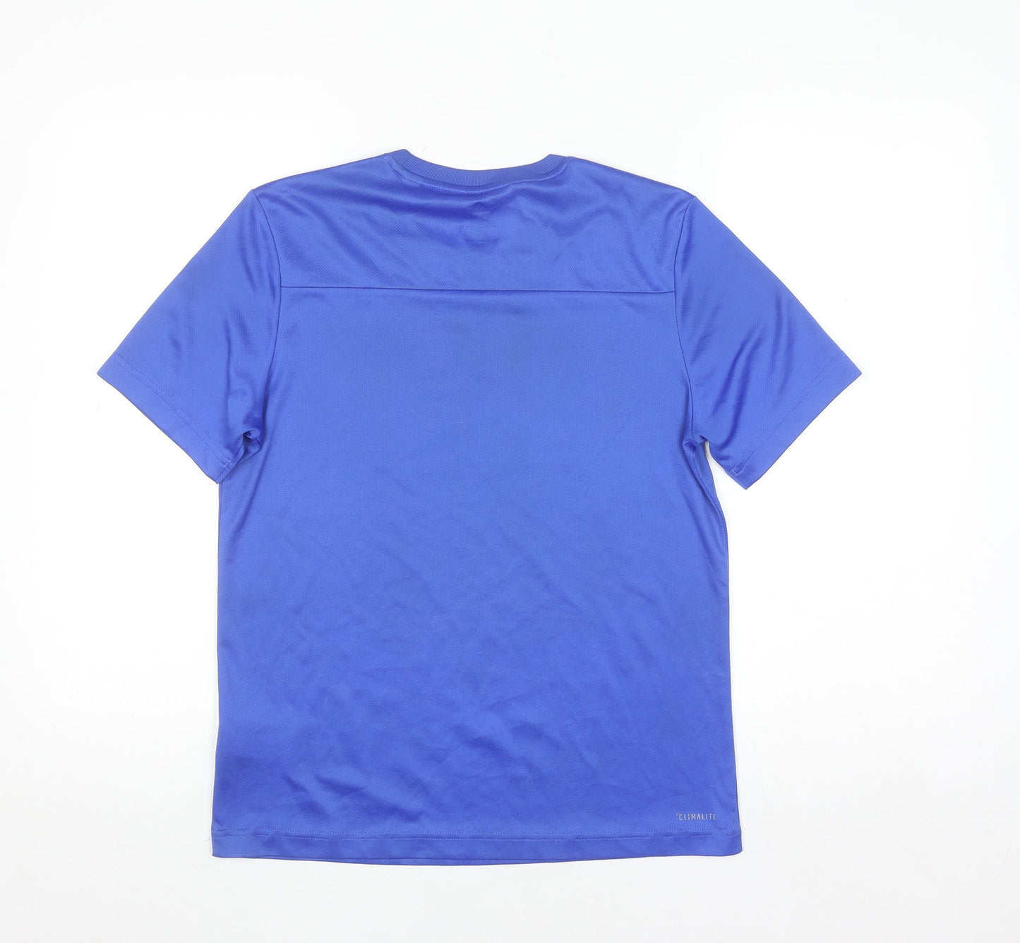 Adidas Blue Boys L Climalite Sports T-Shirt Activewear Top