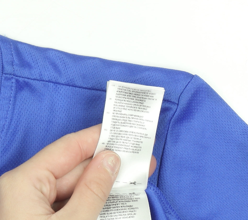 Adidas Blue Boys L Climalite Sports T-Shirt Activewear Top