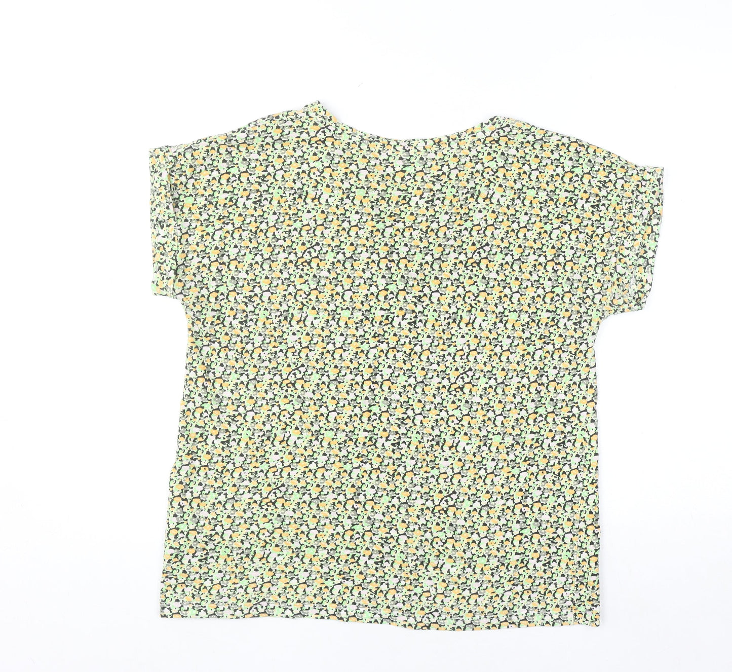 FREE/QUENT Women's Multicoloured Cotton V-Neck Short Sleeve Blouse M