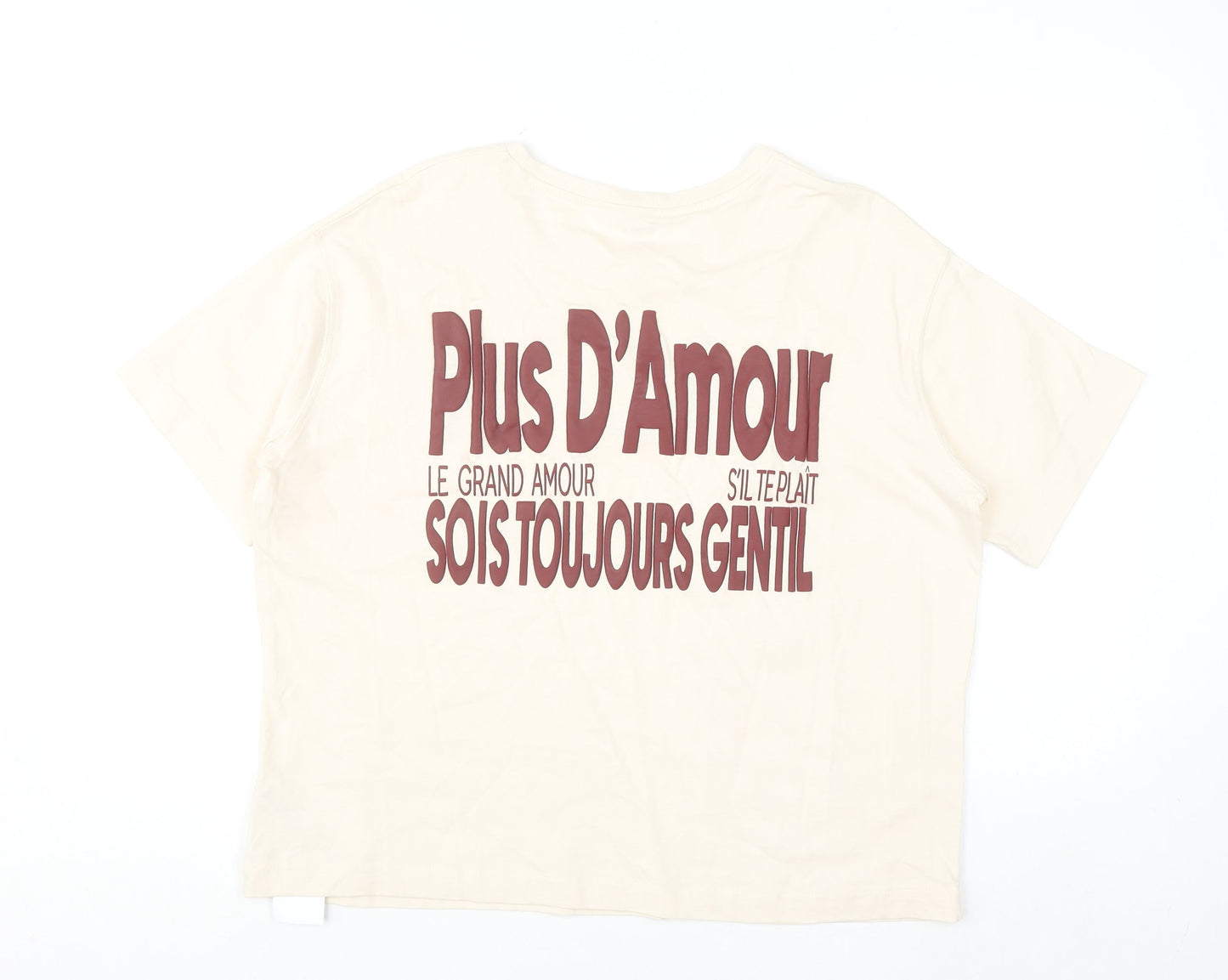 Dunnes Stores Men Ivory Graphic Oversized Cotton T-Shirt M