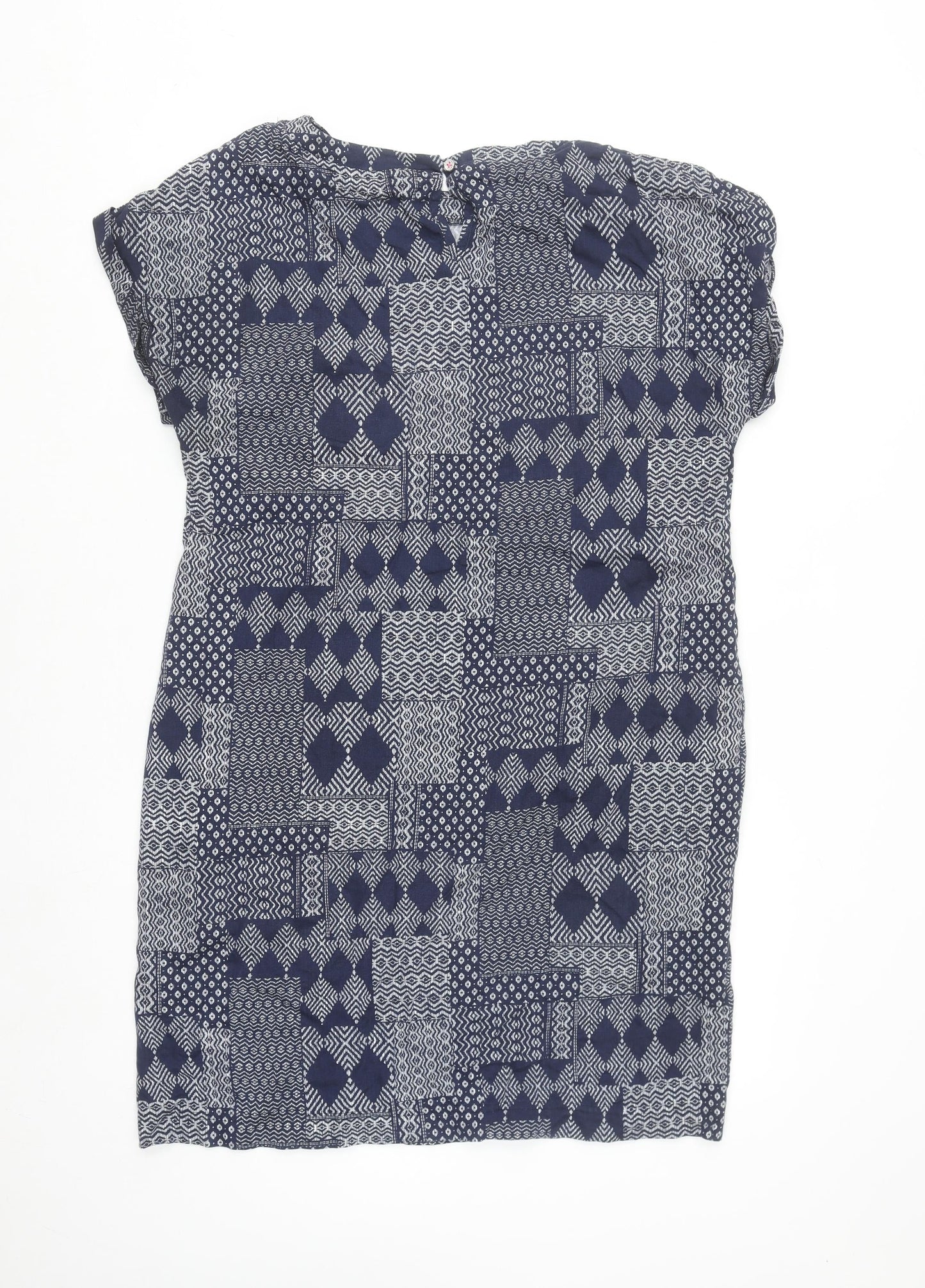 Cecil Women Blue Geometric Shift Dress Size M Viscose
