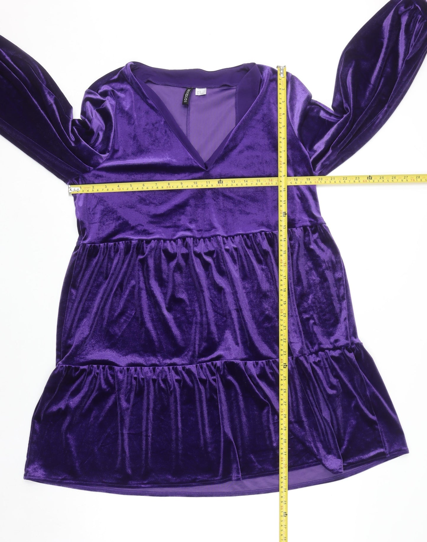 H&M Divided Women's Purple Velvet Swing Dress M