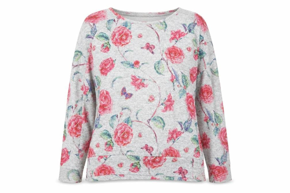 Stella Women's Grey Floral Pullover Jumper Size 14
