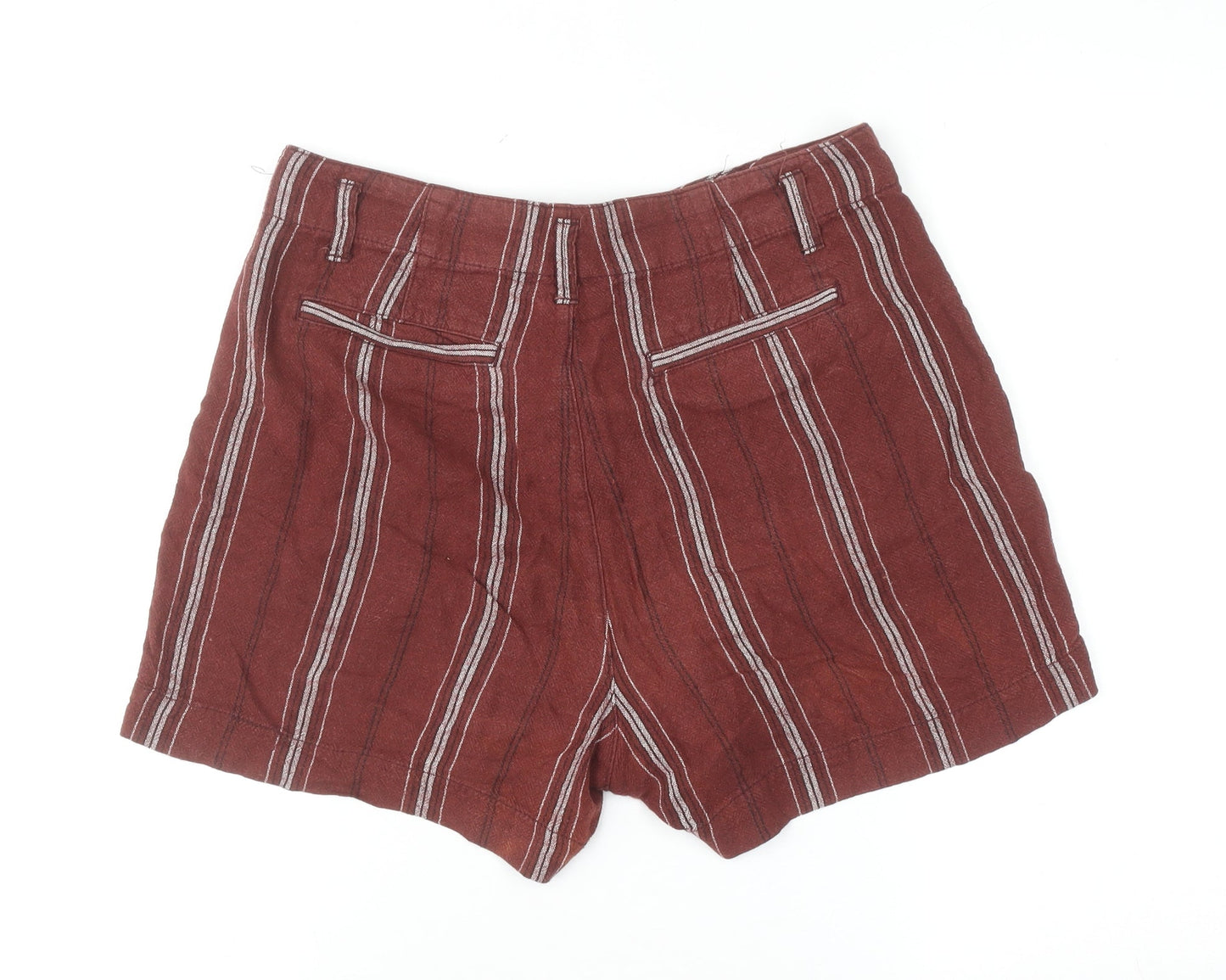 Sanctuary Brown Striped Linen Rayon Chino Shorts Size 27 Unisex