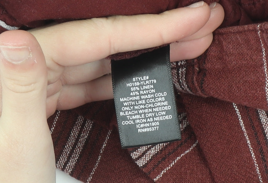 Sanctuary Brown Striped Linen Rayon Chino Shorts Size 27 Unisex