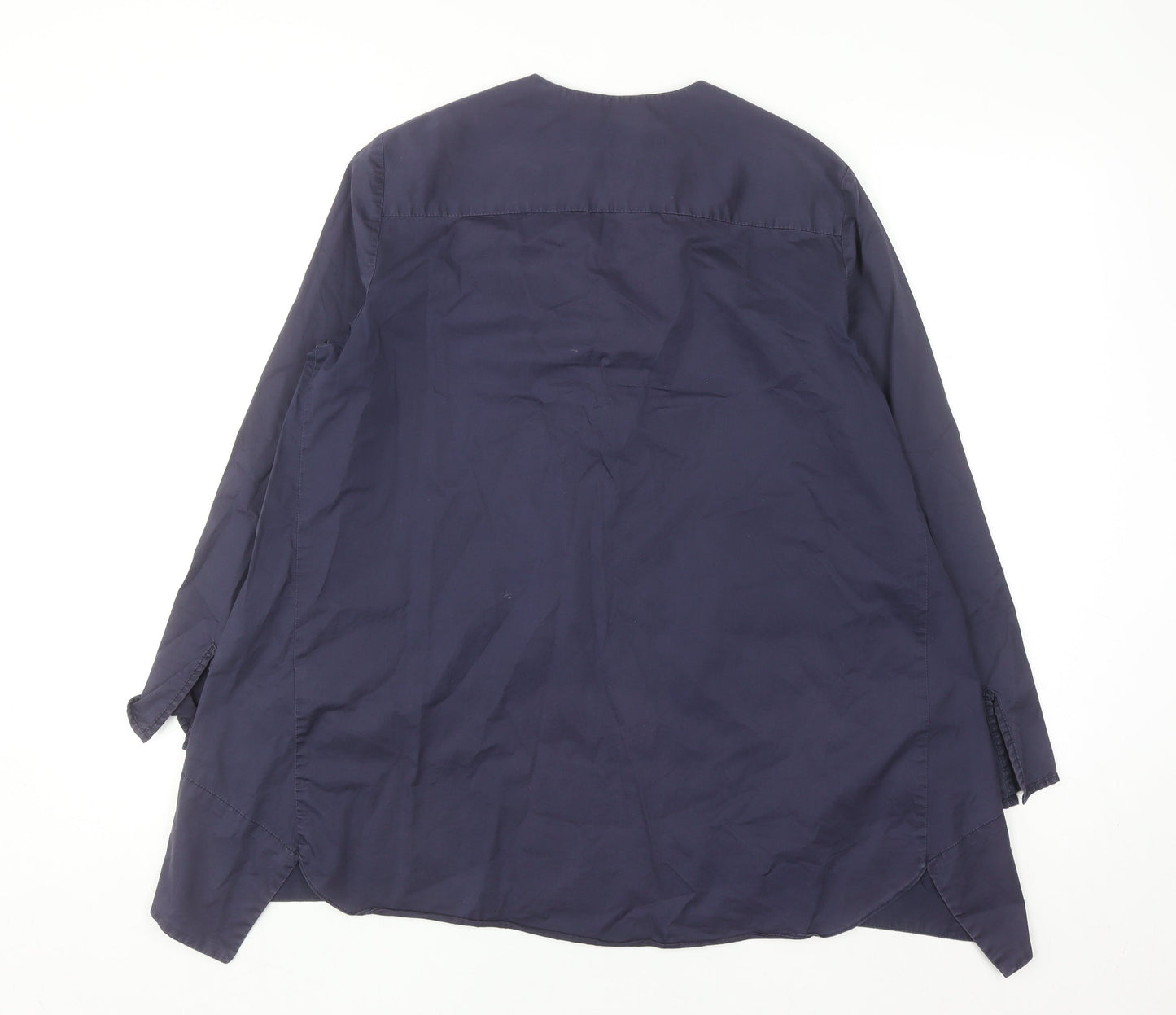 Zara Women Blue Lace Up Cotton Tunic Blouse Size 12