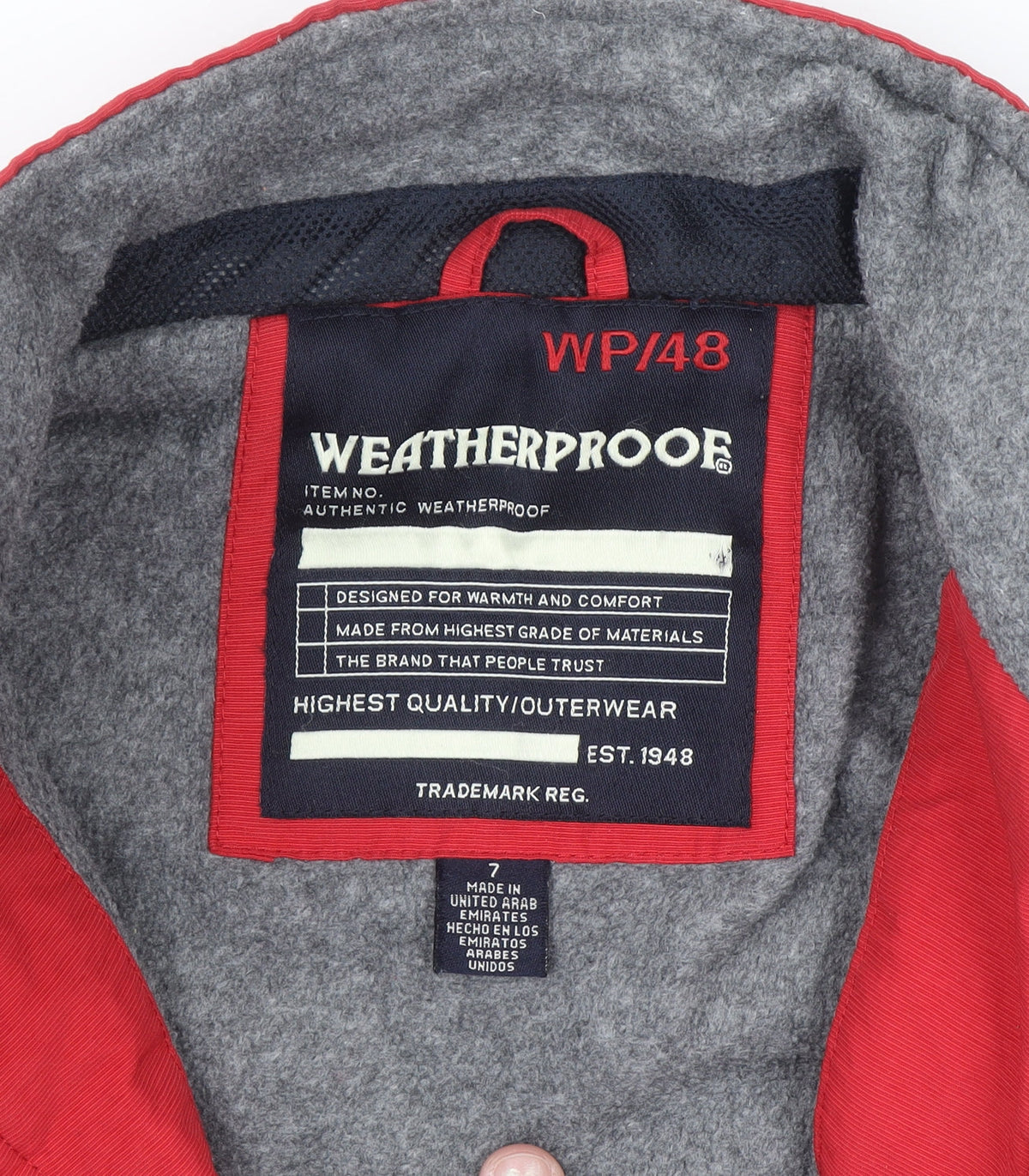 Weatherproof Boys Red Colourblock Lined Puffer Jacket 7 Years