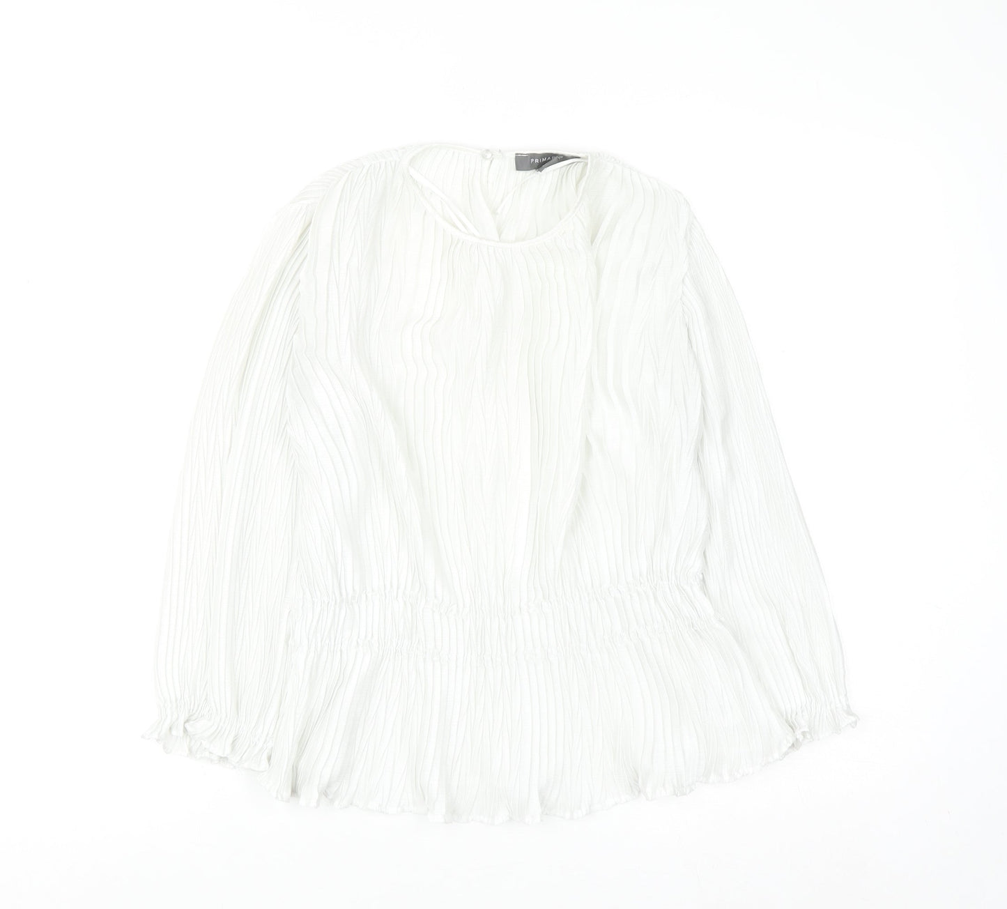 Primark Women’s White Long Sleeve Tunic Blouse Size 6