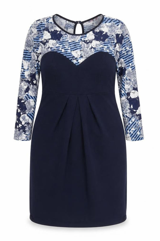 Happymum Blue Floral Lace Maternity Bodycon Dress L
