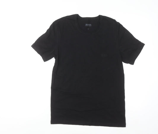 BOSS Men's Black Cotton Crew Neck Short Sleeve T-Shirt Size S