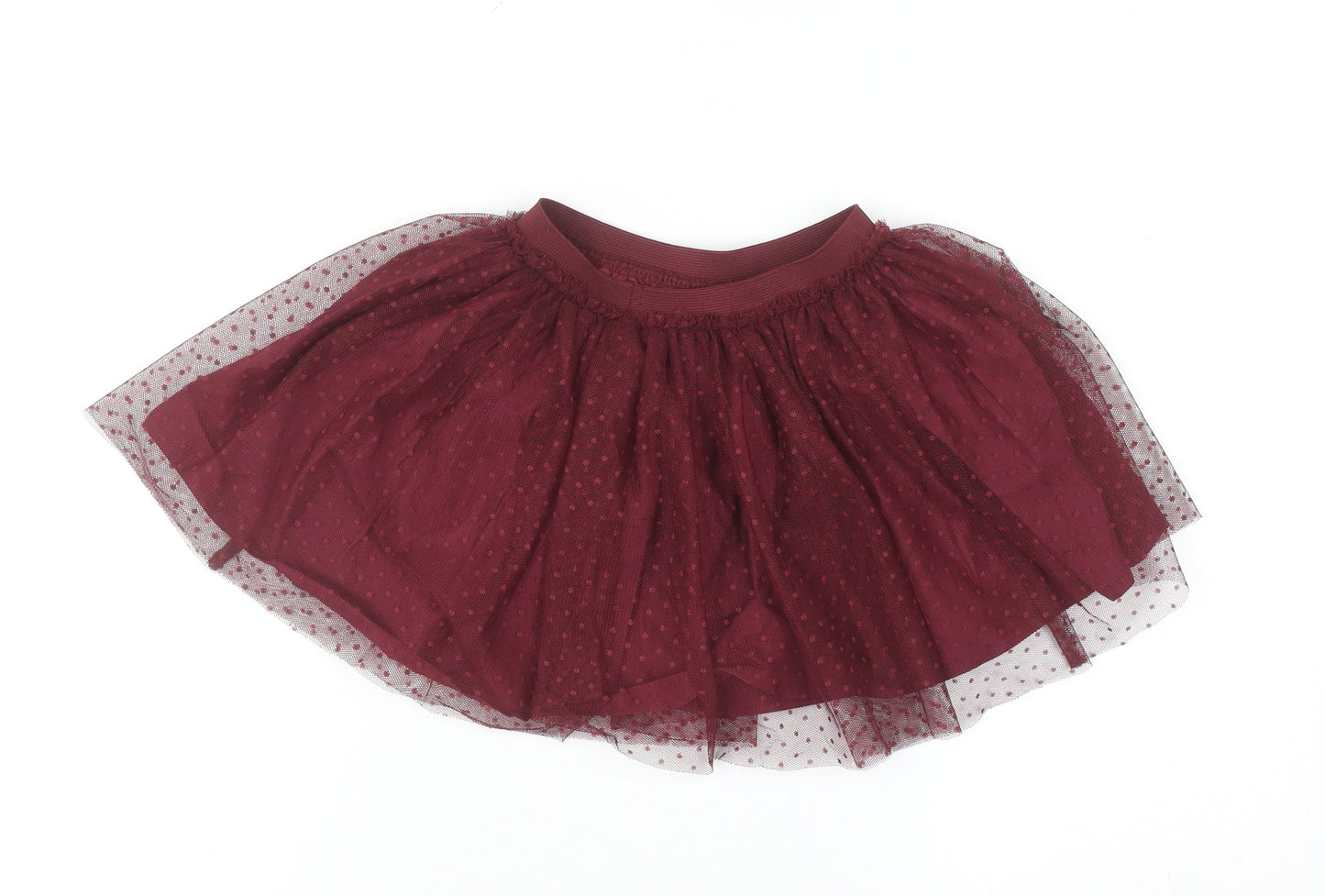 Next Girls Red Tutu Skirt 18-24 Months Party Polka Dot Lined Elastic Waist
