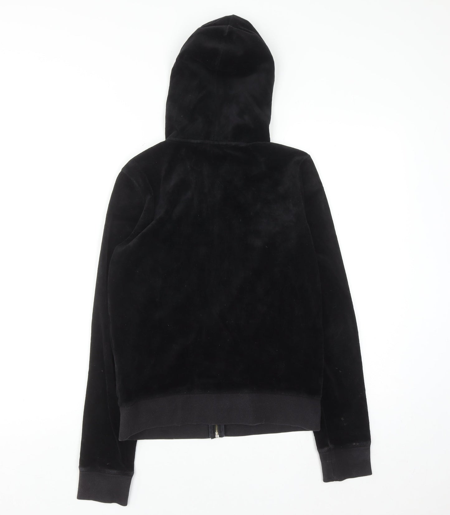 Juicy Couture Women's Black Velour Full Zip Hoodie Size M