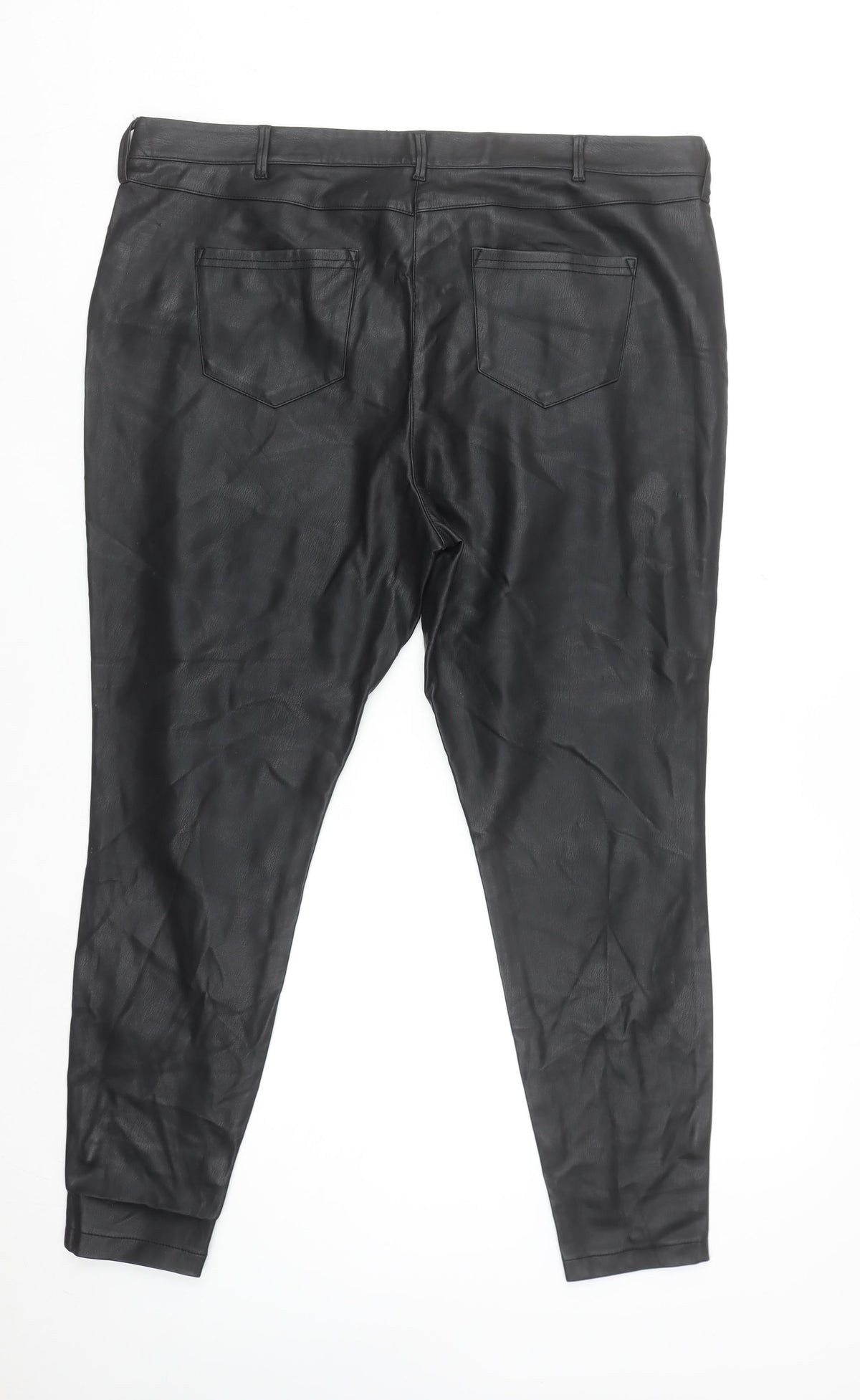 River Island Women’s Black Faux Leather Skinny Trousers Size 20