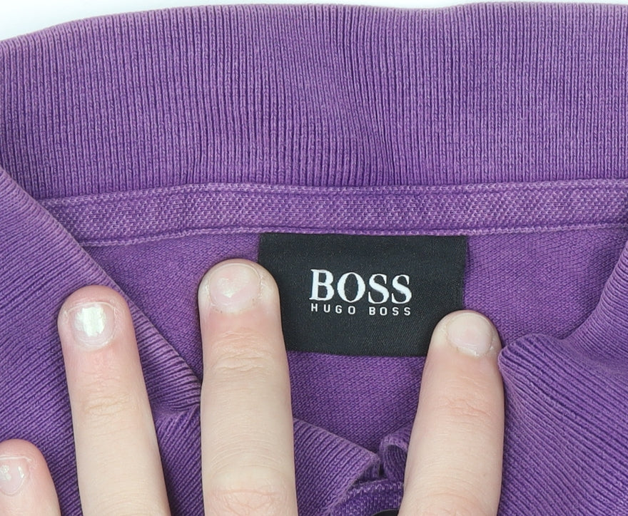 Hugo Boss Men’s Purple Cotton Short Sleeve Polo Shirt Size L