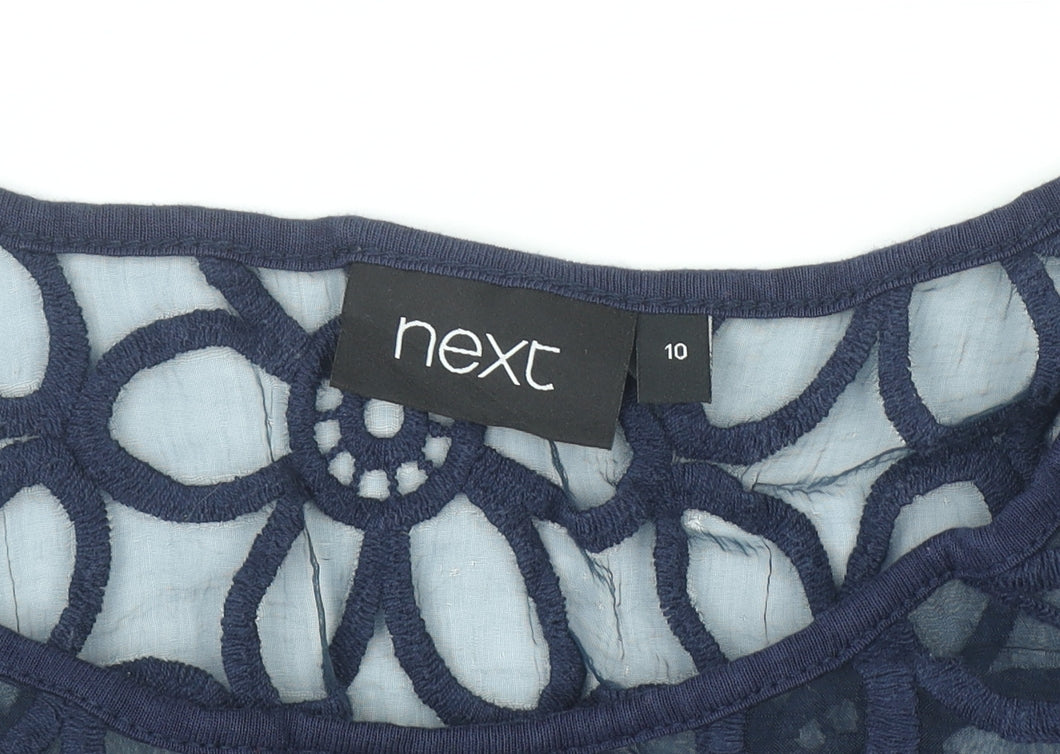 Next Women’s Blue Lace Top Hi-Low Fit & Flare Sleeveless Dress Size 10