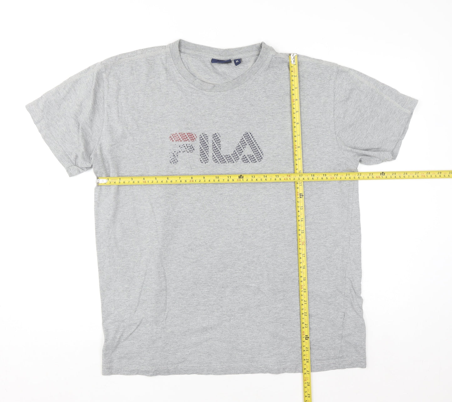 FILA Men's Grey XL Short Sleeve Cotton Graphic T-Shirt