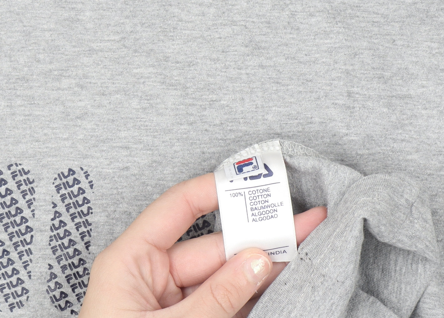 FILA Men's Grey XL Short Sleeve Cotton Graphic T-Shirt