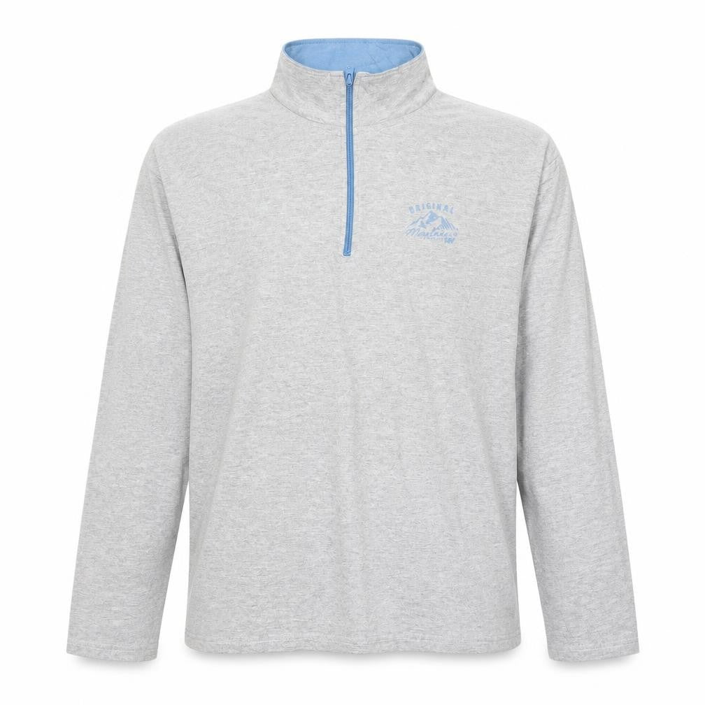 Atlas For Men Grey 1/4 Zip High Neck Pullover Sweatshirt L