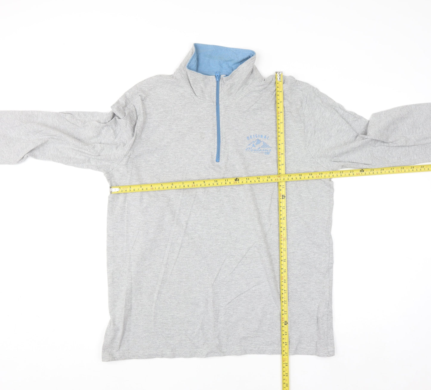 Atlas For Men Grey 1/4 Zip High Neck Pullover Sweatshirt L