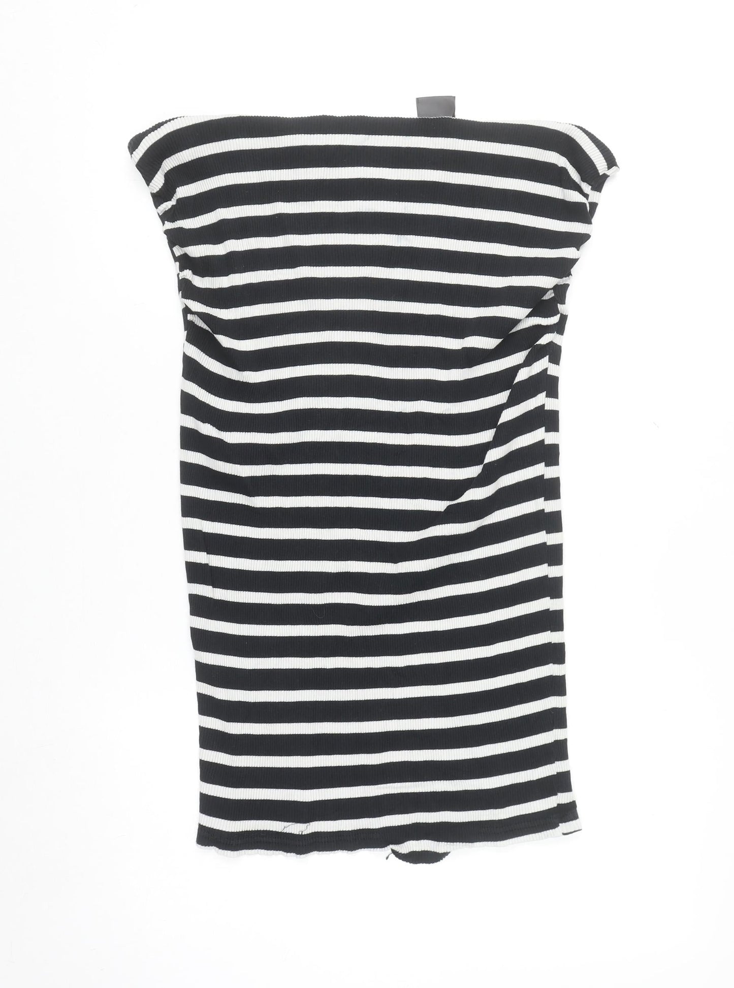 H&M MAMA Black White Striped Bodycon Maternity Dress XL