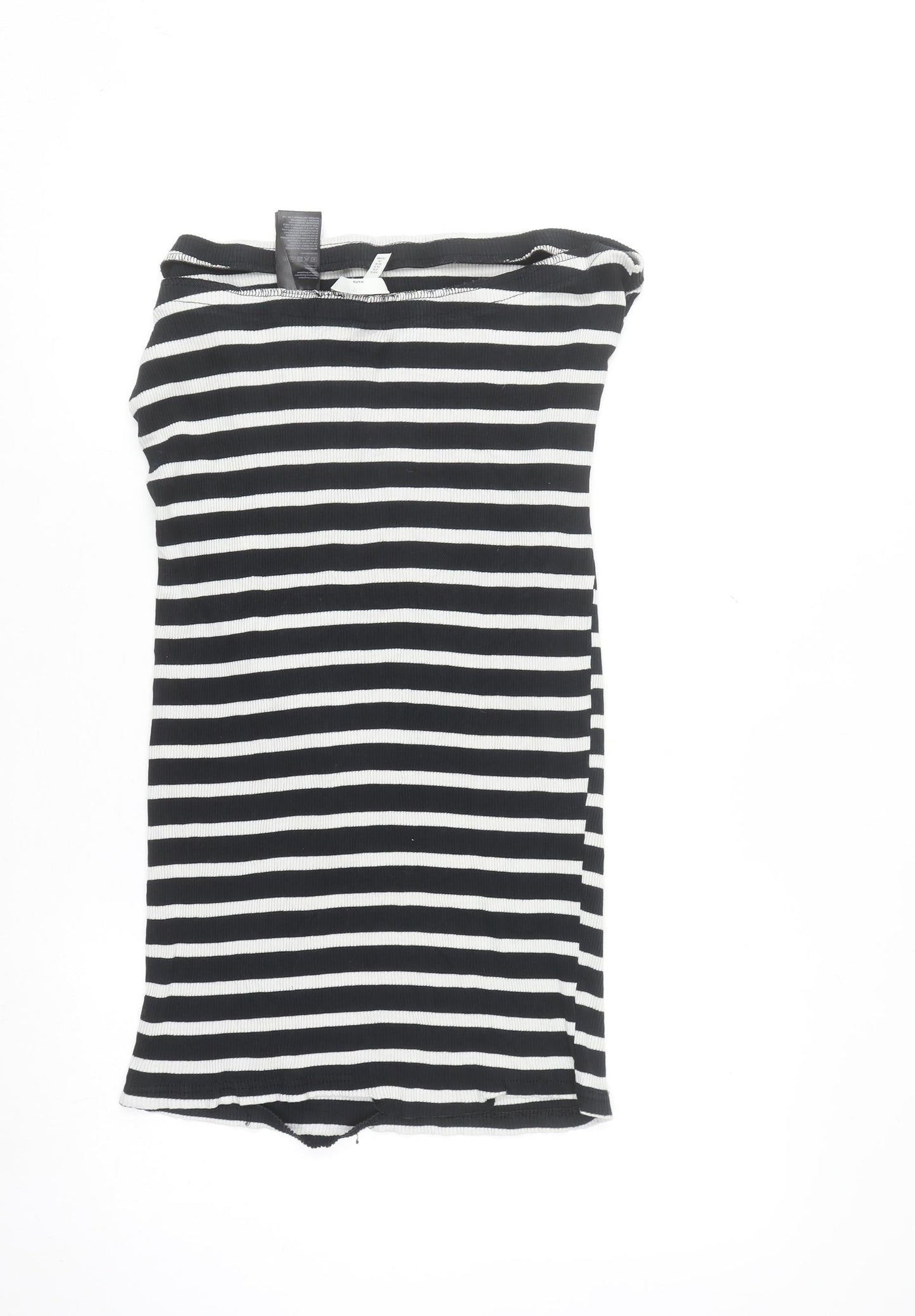 H&M MAMA Black White Striped Bodycon Maternity Dress XL