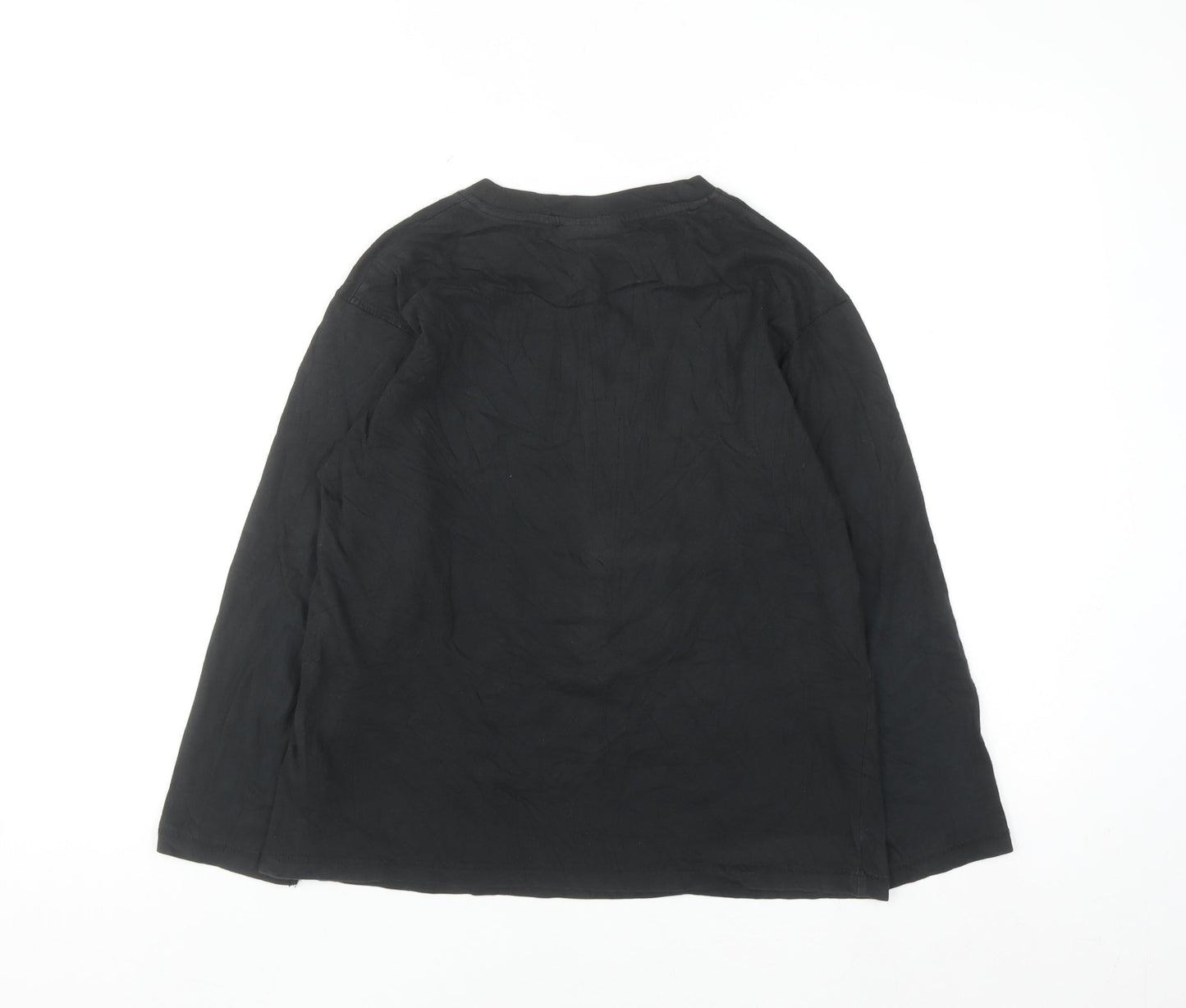 Stuk Boys Black Long Sleeve Graphic T-Shirt 11-12 Years Cotton Top