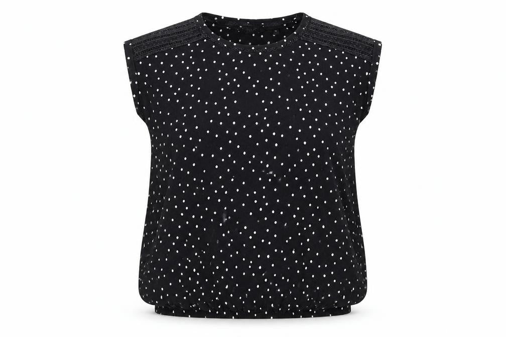 Next Women’s Black Polka Dot Sleeveless Cotton Blouse Size 12