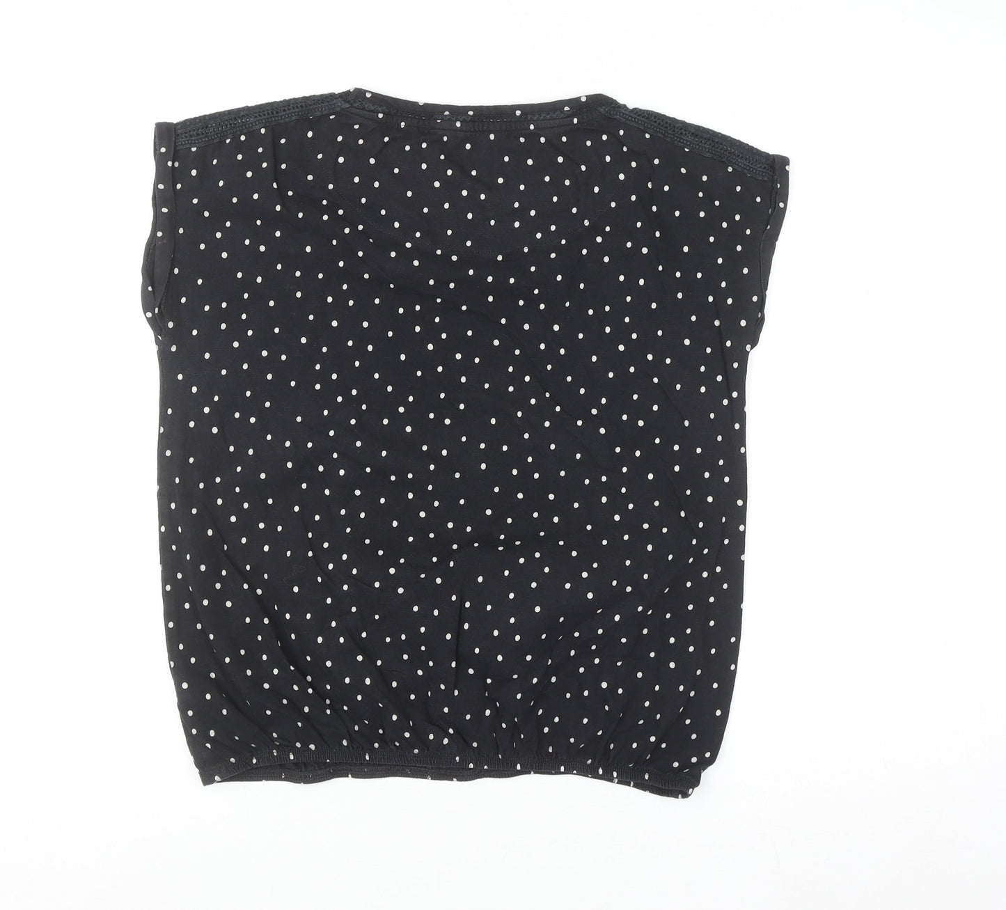 Next Women’s Black Polka Dot Sleeveless Cotton Blouse Size 12