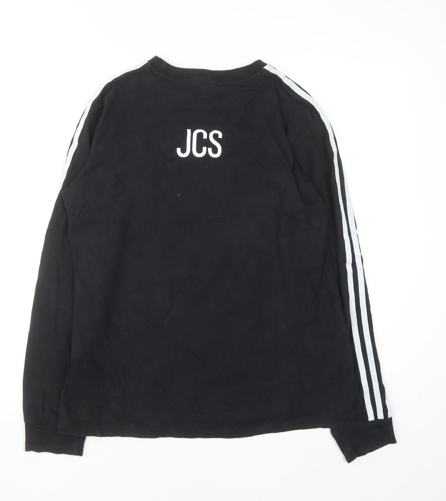 Adidas Womens Black Long Sleeve Crew Neck Cotton Sports T-Shirt Size 16