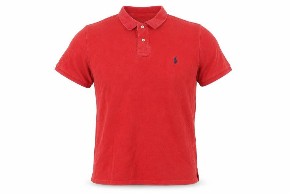 Ralph Lauren Men's Red Custom Slim Fit Polo Shirt Size L