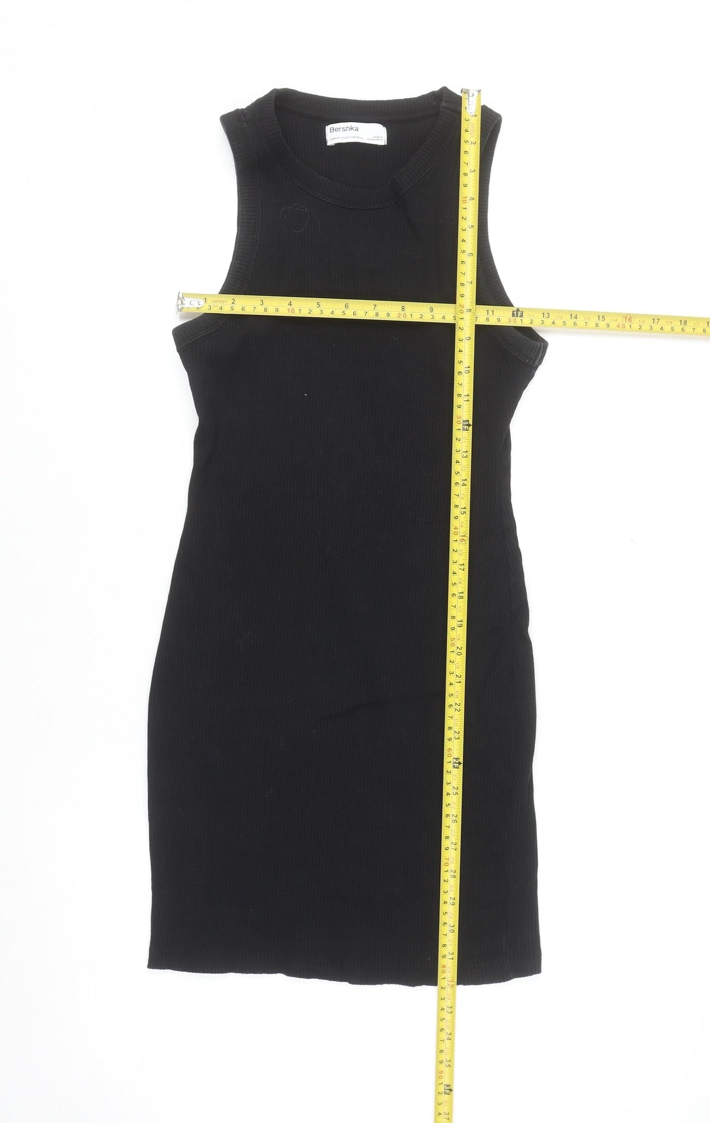 Bershka Women’s Black Sleeveless Bodycon Short Dress Size 12