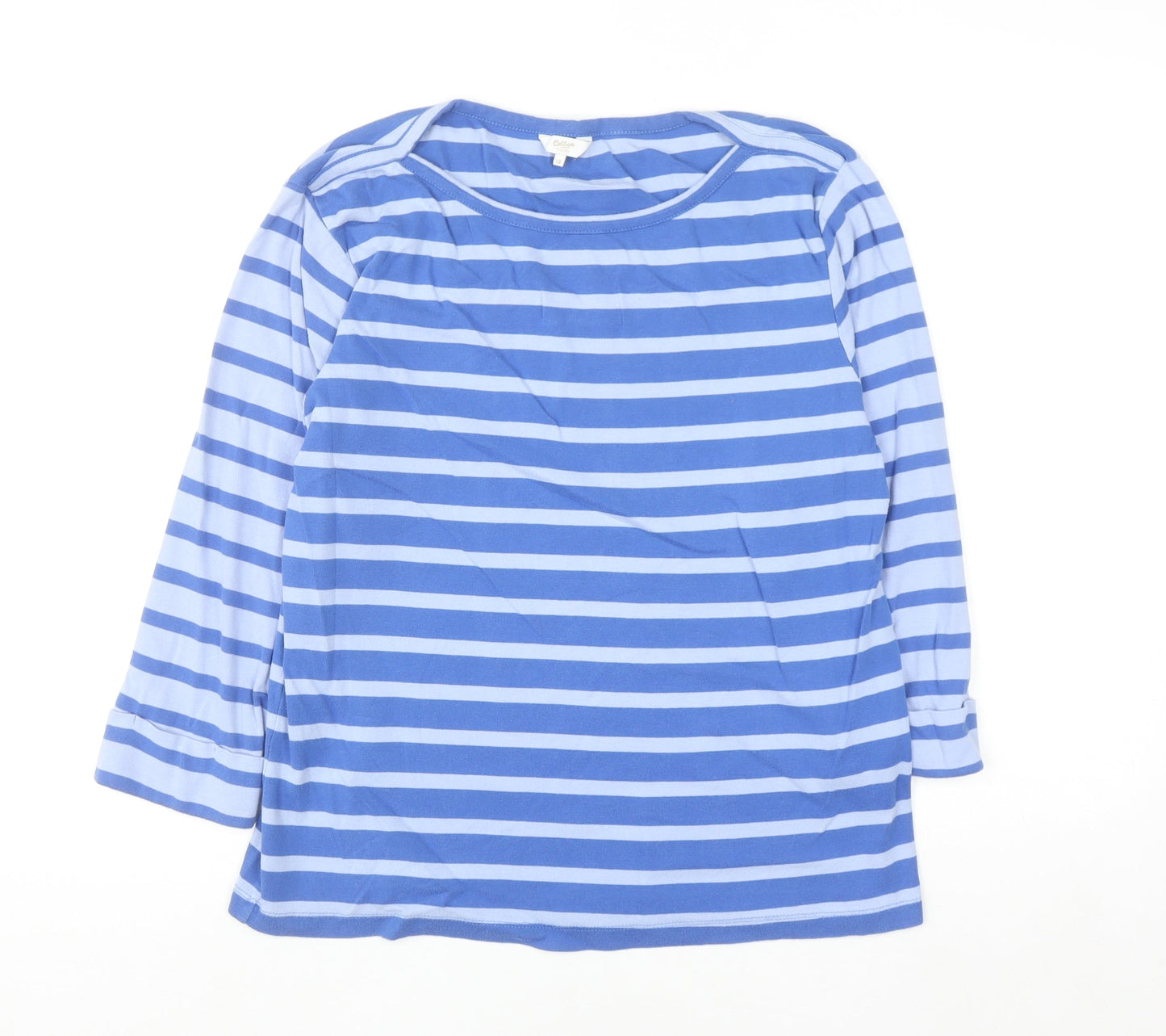 Cotton Traders Women Blue Striped Pullover Sweatshirt UK 18