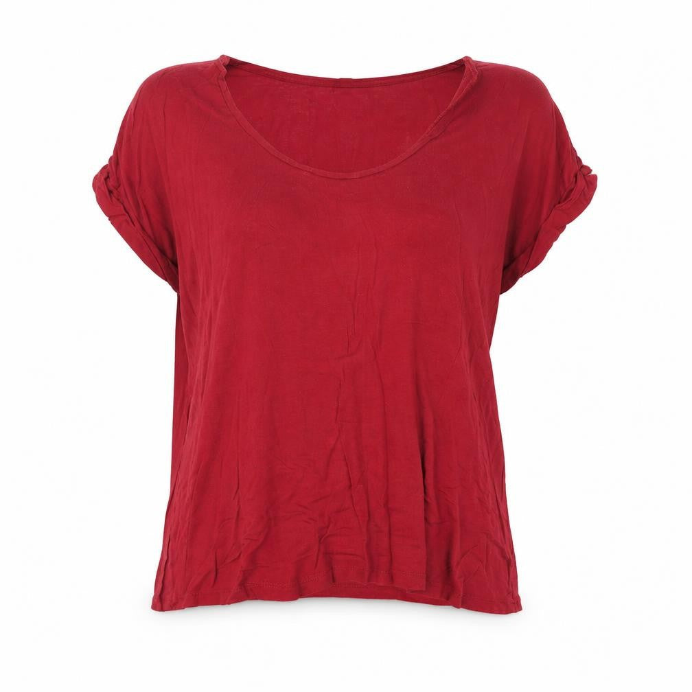 United Colors of Benetton Women’s Red Viscose Silk Basic T-Shirt XL