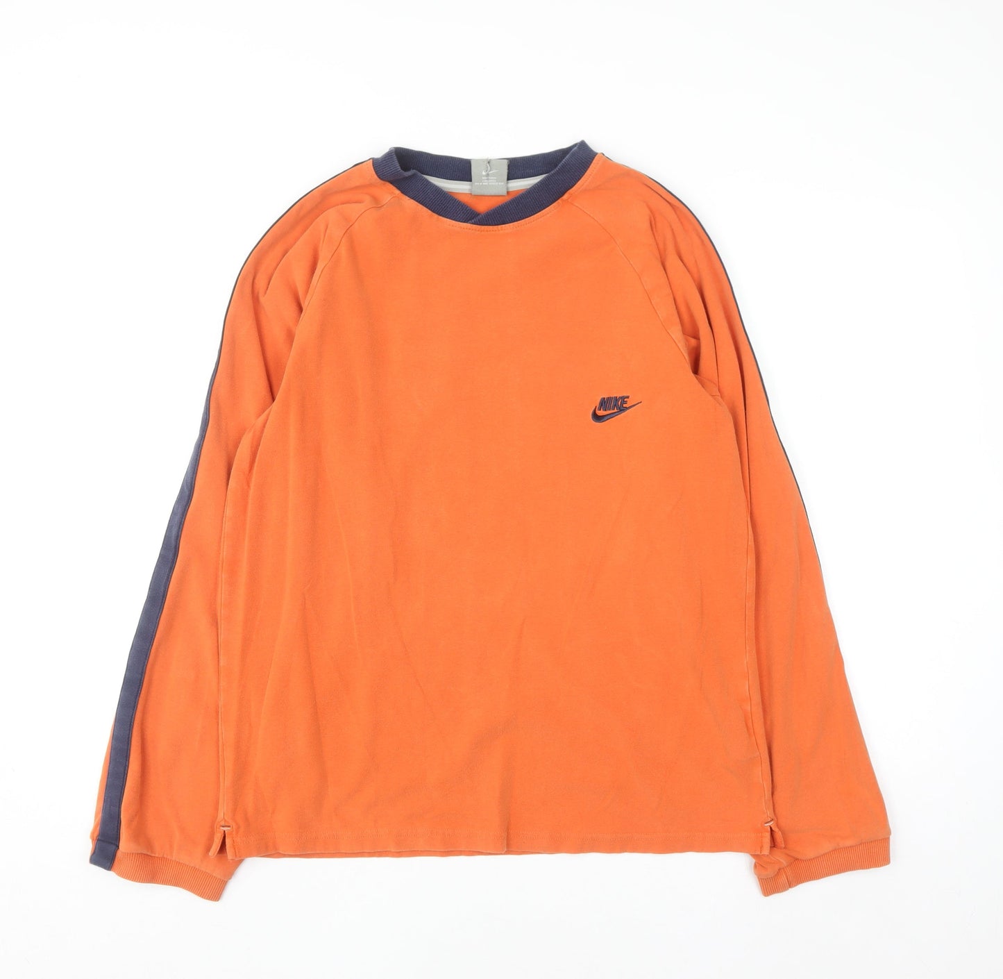Nike Men's Orange Pullover Sweatshirt Size L Crew Neck Sports Top