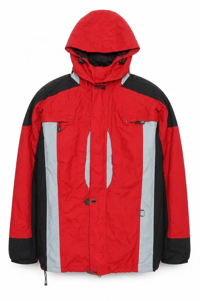 YDI Men's Red XL Hooded Waterproof Windproof Parka Jacket