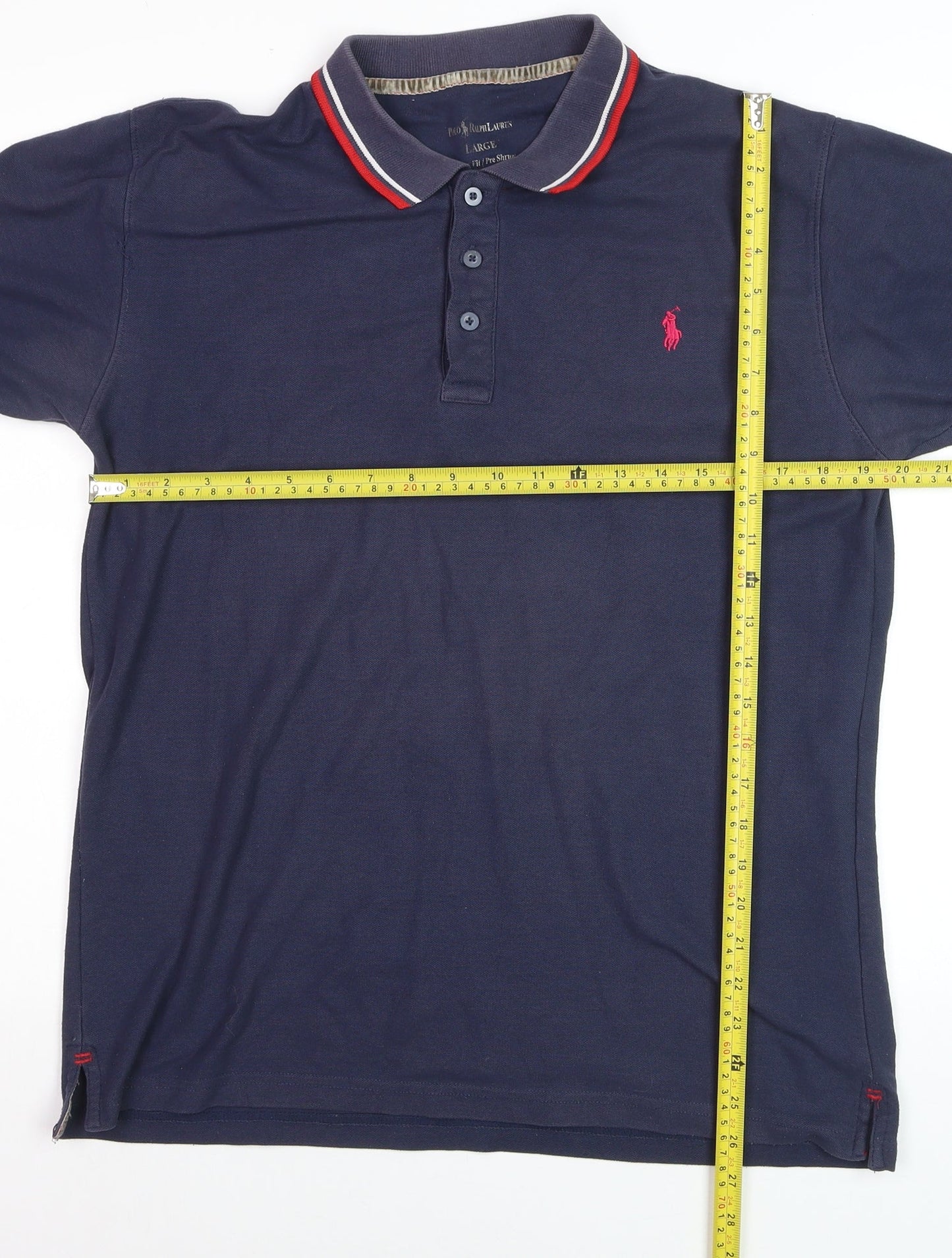 Ralph Lauren Men's Blue Classic Fit Cotton Polo Shirt Size L