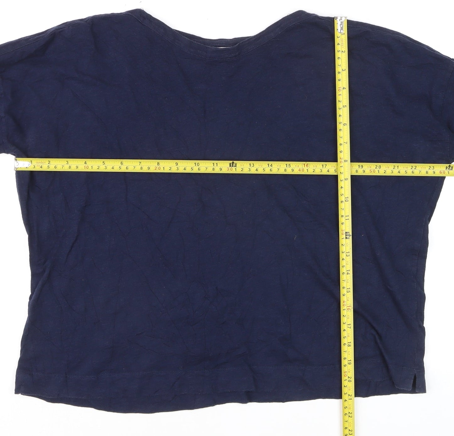 Whistles Women's Blue Cotton Long Sleeve T-Shirt L