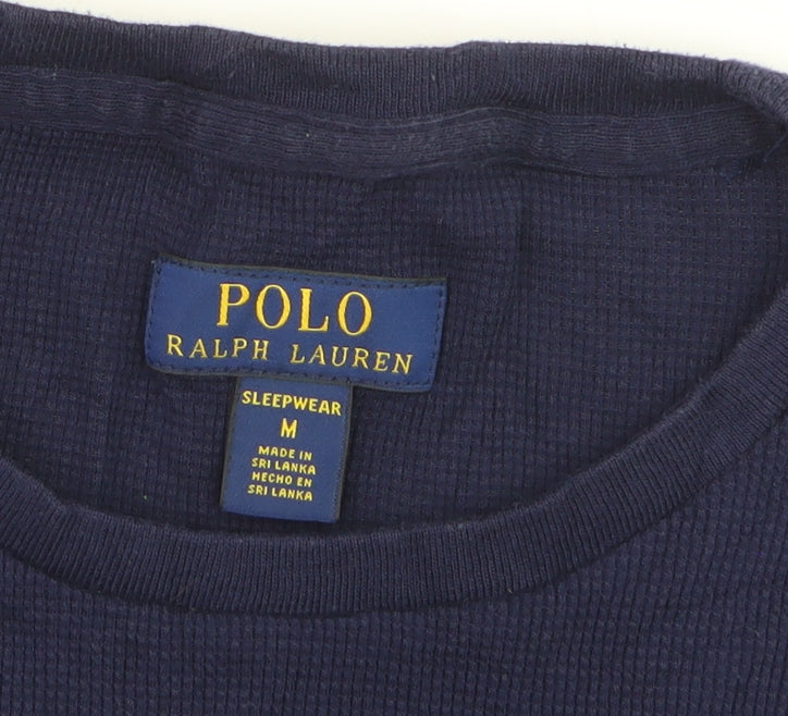 Ralph Lauren Men's Blue Long Sleeve Cotton Knit Top M
